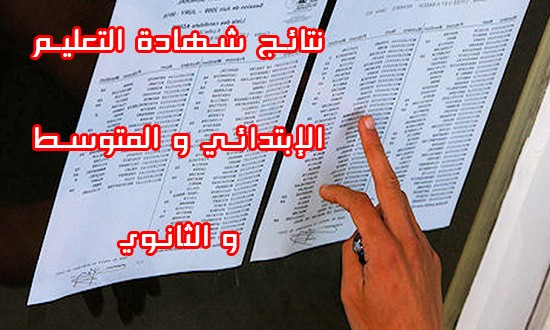 الموآقع الرّسمية لمعرفة نتآئج شهادة التعليم الإبتدائي – المتوسّط – البكالوريا 2015