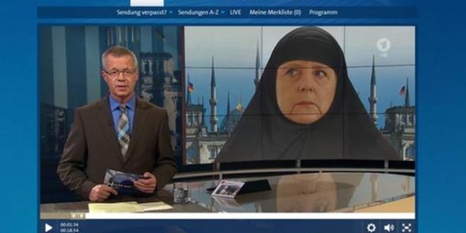 صورة ميركل بالحجاب تثير ضجة في المجتمع الالماني