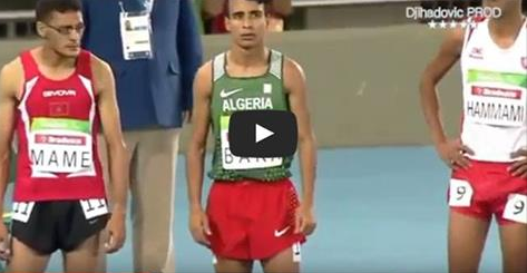 العداء الجزائري عبد اللطيف بكا يفوز بالميدالية الذهبية في سباق 1500 متر